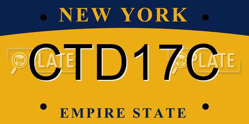 CTD17C New York License Plate