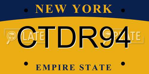 CTDR94 New York License Plate
