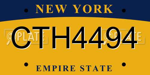 CTH4494 New York License Plate