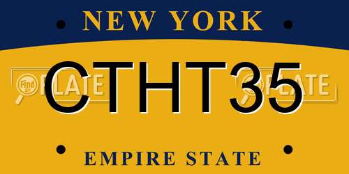 CTHT35 New York License Plate