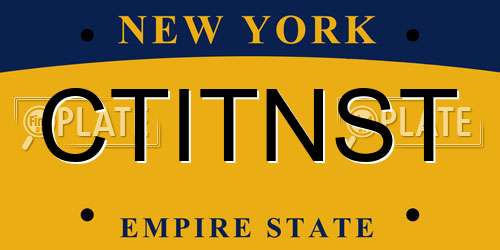 CTITNST New York License Plate