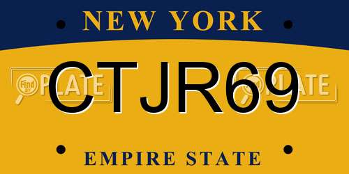 CTJR69 New York License Plate