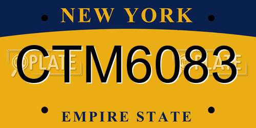 CTM6083 New York License Plate
