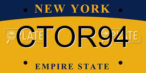 CTOR94 New York License Plate