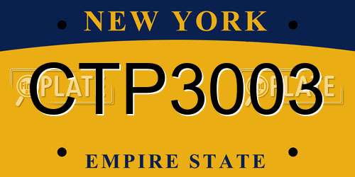 CTP3003 New York License Plate