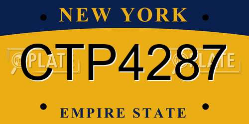 CTP4287 New York License Plate