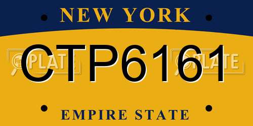 CTP6161 New York License Plate