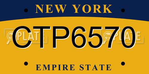 CTP6570 New York License Plate