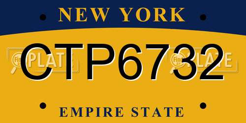 CTP6732 New York License Plate