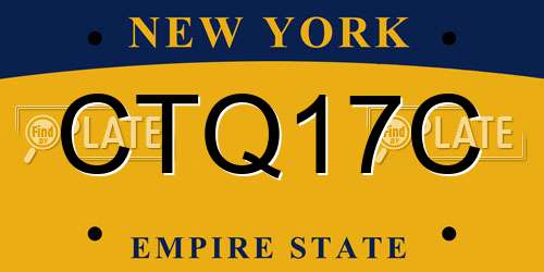 CTQ17C New York License Plate