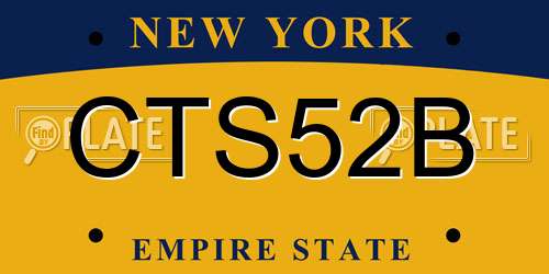 CTS52B New York License Plate