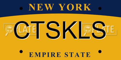 CTSKLS New York License Plate