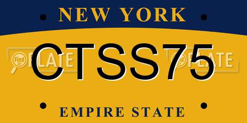 CTSS75 New York License Plate