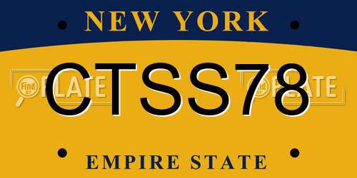 CTSS78 New York License Plate