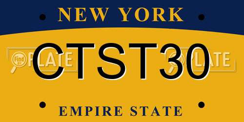 CTST30 New York License Plate