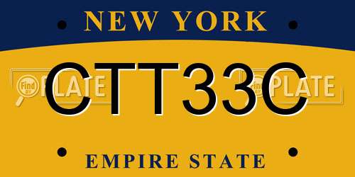 CTT33C New York License Plate
