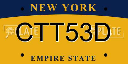 CTT53D New York License Plate