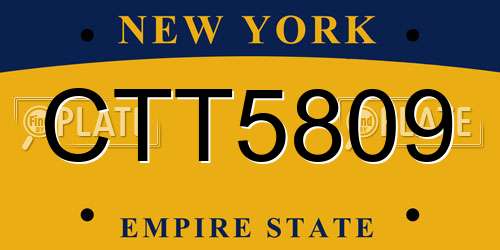 CTT5809 New York License Plate