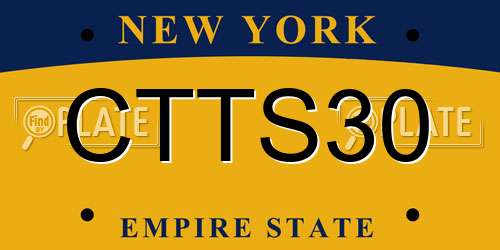 CTTS30 New York License Plate
