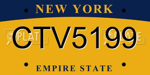 CTV5199 New York License Plate