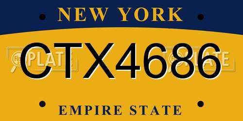CTX4686 New York License Plate