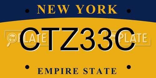 CTZ33C New York License Plate