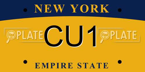 CU1 New York License Plate