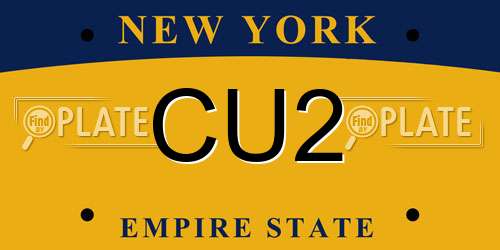CU2 New York License Plate
