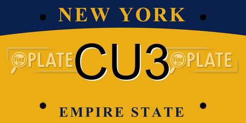 CU3 New York License Plate