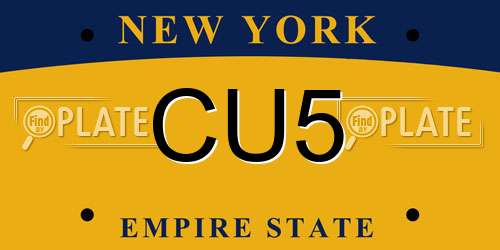 CU5 New York License Plate