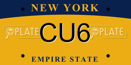 CU6 New York License Plate
