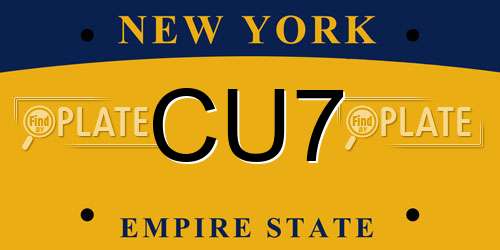 CU7 New York License Plate