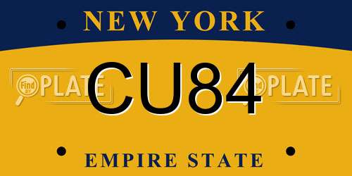 CU84 New York License Plate
