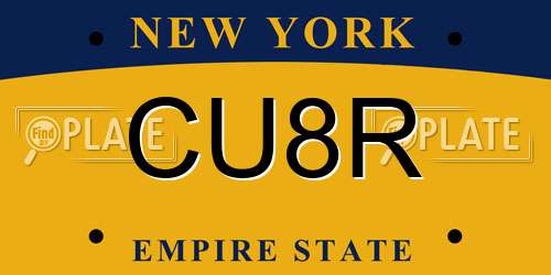 CU8R New York License Plate