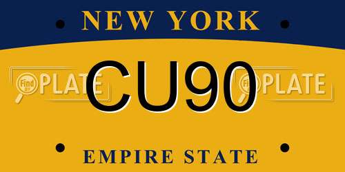 CU90 New York License Plate