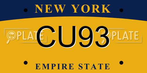 CU93 New York License Plate