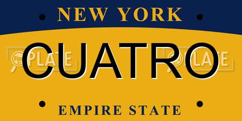 CUATRO New York License Plate
