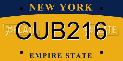 CUB216 New York License Plate