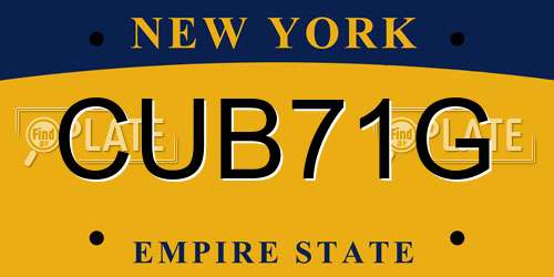 CUB71G New York License Plate