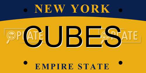 CUBES New York License Plate