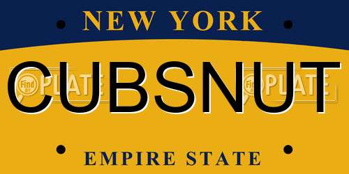 CUBSNUT New York License Plate