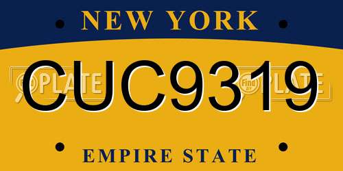CUC9319 New York License Plate