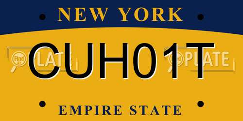 CUH01T New York License Plate