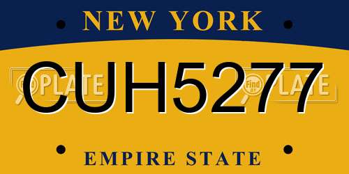 CUH5277 New York License Plate