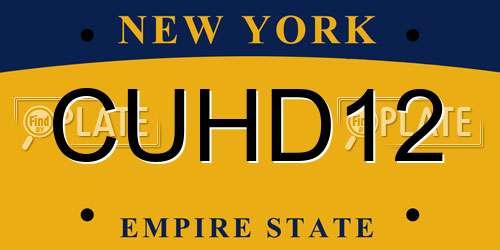 CUHD12 New York License Plate