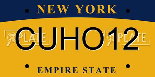 CUHO12 New York License Plate