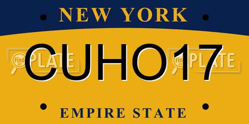 CUHO17 New York License Plate