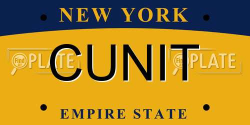 CUNIT New York License Plate