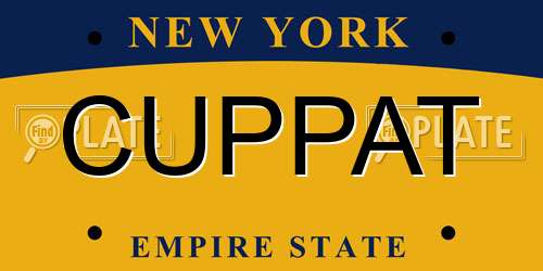 CUPPAT New York License Plate