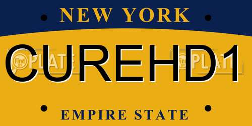 CUREHD1 New York License Plate